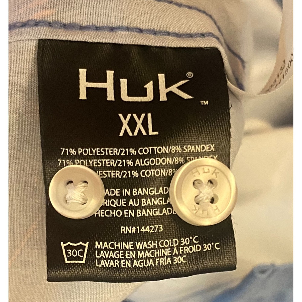 Huk Americooking Kona Performance Mens 2XL Fishing Shirt - Picture 6 of 6